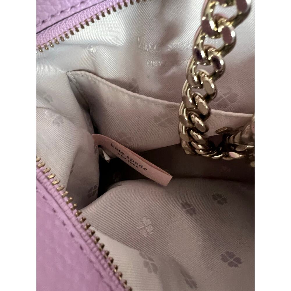 Kate Spade Polly Small Convertible Crossbody Bag Orchid Purple Pebbled Leather - Picture 12 of 12